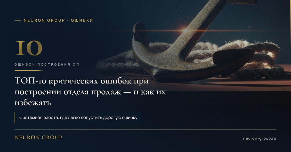 ТОП-10 ошибок при построении отдела продаж