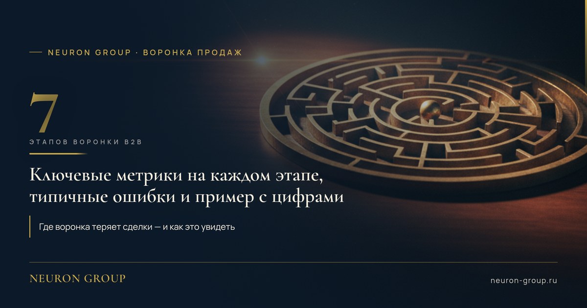 Воронка продаж B2B: 7 этапов и ключевые метрики