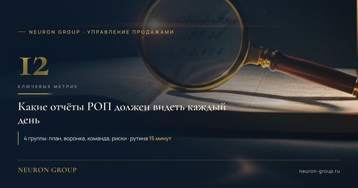 12 ключевых метрик, которые РОП должен видеть ежедневно